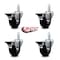 Service Caster 3.5'' Phenolic Wheel Swivel 7/8'' Square Stem Caster Set with Brake, 4PK SCC-SQ20S3514-PHS-PLB-78-4 - alternate 2